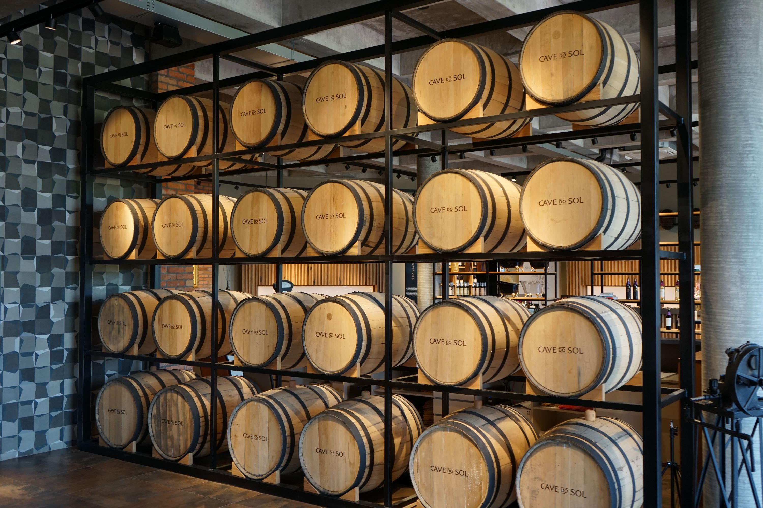 Udstillede vintønder hos Cave do Sol